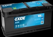 EXIDE - EK1050EXI BATERIE EXIDE AGM 105AH 950A 392X 175X190 +DR - EXIDE