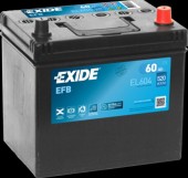 EXIDE - EL604EXI BATERIE EXIDE EFB 60AH 520A 230X 173X222 +DR - EXIDE