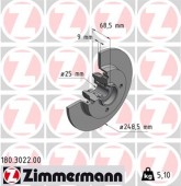 ZIMMERMANN - 180.3022.00 ## DISC FRANA (LIVRABIL NUMAI PERECHE) - ZIMMERMANN